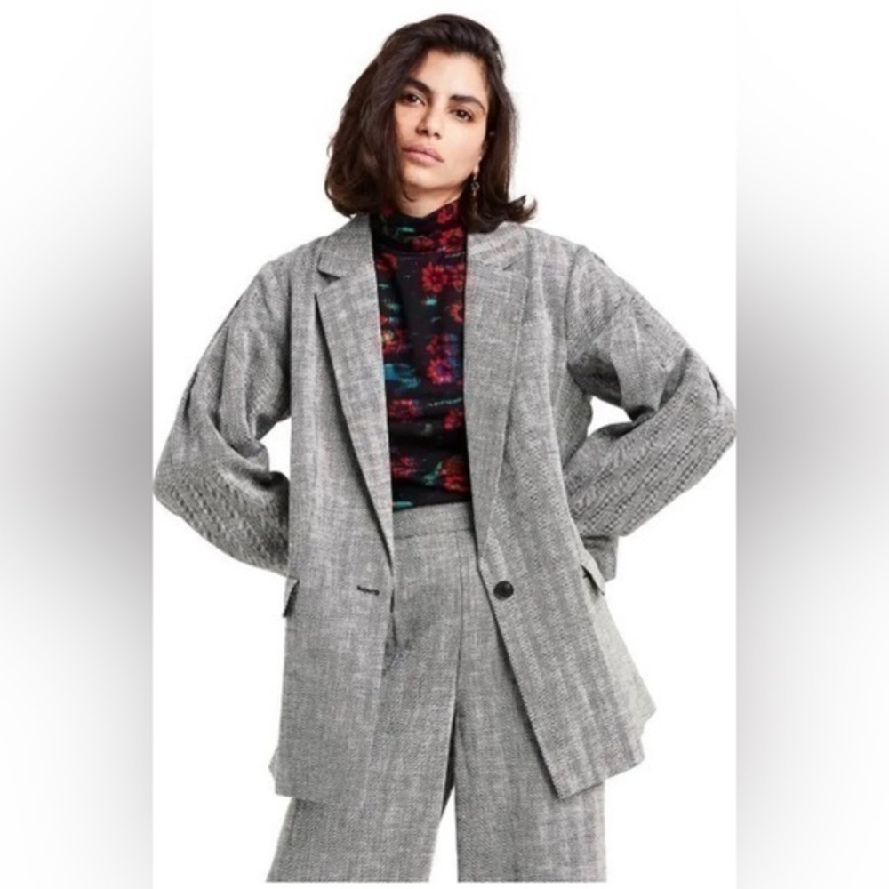 Rachel Comey x Target Chevron Blazer Oversized Linen Blend Women's Size XS